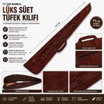 HUNTHINK 71 CM NAMLU LÜKS SÜET TÜFEK KILIFI - KAHVERENGİ