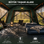 SVWILD 8 KİŞİLİK OTOMATİK AÇILIR OXFORD KUMAŞ AİLE KAMP ÇADIRI 270 x 270 x 180 CM - NT04196