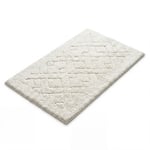 %100 Pamuk 2'li Banyo Paspas Takımı 60x100 cm ve 50x60 cm Yüksek Emici Çiftli Banyo Seti - Krem