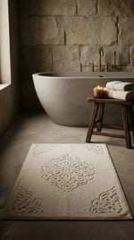 %100 Pamuk 2'li Banyo Paspas Takımı - 60x100 cm ve 50x60 cm Yüksek Emici Çiftli Banyo Seti