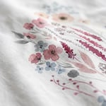 %100 Pamuk 2'li Yastık Kılıfı Seti (50x70 cm) - Beyaz / Çiçek Desenli