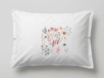 %100 Pamuk 2'li Yastık Kılıfı Seti (50x70 cm) - Beyaz / Çiçek Desenli