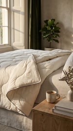 Angel Home %100 Doğal Pamuk Çift Kişilik Yorgan - 195x215 cm Kenarı Biyeli