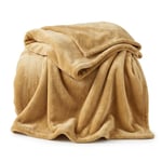Angel Home Çift Kişilik Well-Soft Battaniye - 180x220 cm Tüy Vermez Hardal
