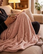 Angel Home Çift Kişilik Well-Soft Battaniye - 200x220 cm Gofraj Kabartma Dokulu Pudra