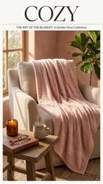 Angel Home Çift Kişilik Well-Soft Battaniye - 200x220 cm Gofraj Kabartma Dokulu Pudra