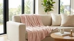 Angel Home Çift Kişilik Well-Soft Battaniye - 200x220 cm Gofraj Kabartma Dokulu Pudra