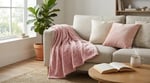 Angel Home Çift Kişilik Well-Soft Battaniye - 180x220 cm Kendinden Desenli Pudra