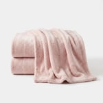 Angel Home Çift Kişilik Well-Soft Battaniye - 200x220 cm Gofraj Kabartma Dokulu Pudra