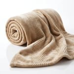 Angel Home Çift Kişilik Well-Soft Battaniye - 200x220 cm Gofraj Kabartma Dokulu Bej