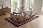 Angel Home Dijital Baskılı Deri Taban Kaymaz Halı - Makinede Yıkanabilir Hafif Modern Kilim Mira Serisi -8