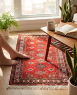 Angel Home Dijital Baskılı Deri Taban Kaymaz Halı - Makinede Yıkanabilir Hafif Modern Kilim Mira Serisi - 4