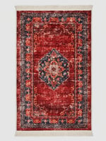Angel Home Dijital Baskılı Deri Taban Kaymaz Halı - Makinede Yıkanabilir Hafif Modern Kilim Mira Serisi -1