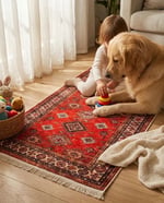 Angel Home Dijital Baskılı Deri Taban Kaymaz Halı - Makinede Yıkanabilir Hafif Modern Kilim Mira Serisi - 4