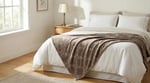 Angel Home Lüks Varak Baskılı Well-Soft Battaniye - 150x200 cm Desenli Vizon
