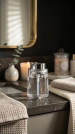 Angel Home Premium Şeffaf Dayanıklı Sıvı Sabunluk - Cam Görünümlü
