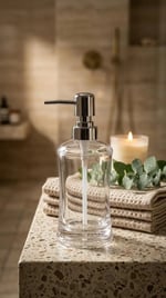 Angel Home Şeffaf Lüks Sıvı Sabunluk - Banyo ve Mutfak İçin