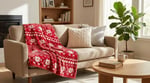 Angel Home Tek Kişilik Well-Soft Battaniye - 150x200 cm Tüy Vermez Kırmızı Geyikli