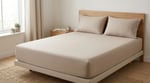 Premium %100 Pamuk Lastikli Çarşaf Takımı 180x200 + 30 cm Yatak Yüksekliği (3 Parça) - Bej