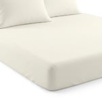 Premium %100 Pamuk Lastikli Çarşaf Takımı 180x200 + 30 cm Yatak Yüksekliği (3 Parça) - Beyaz