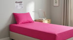 Premium %100 Pamuk Lastikli Çarşaf Takımı 120x200 + 30 cm Yatak Yüksekliği (Fuşya Pembe)