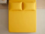 Premium %100 Pamuk Lastikli Çarşaf Takımı 180x200 + 30 cm Yatak Yüksekliği (3 Parça) - Sarı