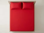Premium %100 Pamuk Lastikli Çarşaf Takımı 180x200 + 30 cm Yatak Yüksekliği (3 Parça) - Kırmızı