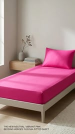 Premium %100 Pamuk Lastikli Çarşaf Takımı 120x200 + 30 cm Yatak Yüksekliği (Fuşya Pembe)