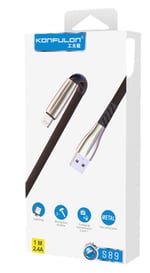 Konfulon S89 USB to Lightning 2.4A Metal Alaşım Örgülü Hızlı Şarj Kablosu 1m