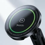 Yesido C317 15W Magsafe Destekli Kablosuz Hızlı Şarj Cihazı ve Araç İçi Telefon Tutucu (Izgara & Torpido Uyumlu)