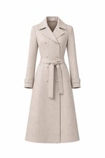 Kabartma Desenli Jakarlı Hafif Yazlık Kap - Astarsız Bej Mevsimlik Trençkot