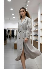 Kadın Vintage Stil Balon Kol Nakışlı Mevsimlik Ceket & Trençkot Yazlık