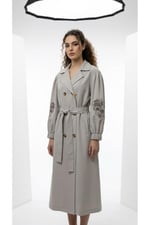Kadın Vintage Stil Balon Kol Nakışlı Mevsimlik Ceket & Trençkot Yazlık
