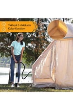 12 Kişilik 4 Mevsim Şişme Kamp Çadırı 12m2 300cm X 400cm X 210cm 420d Kumaş