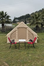 6 Kişilik 4 Mevsim Şişme Kamp Çadırı 6m2 300cm x 200cm x 210cm 420D Kumaş