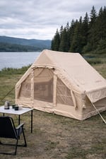 6 Kişilik 4 Mevsim Şişme Kamp Çadırı 6m2 300cm x 200cm x 210cm 420D Kumaş