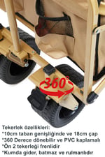 Kamp Arabası Masalı ve Gölgelikli Büyük Boy Tenteli ve Masalı Taşıma Arabası