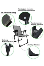 Natura 2 Adet Kamp Sandalyesi Piknik Sandalye Dikdörtgen Bardaklıklı Gri + Katlanır MDF Masa