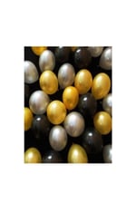 10 Adet (Siyah - Altın Gold Karışık) Balon MEZUNİYET BALON