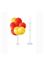10 Lu Sarı-kırmızı Balonlu Stand Set + 1 Adet Balon Standı