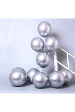 12 Inç Gümüş Krom Balon 5'li