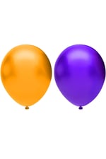 20’li Metalik Balon Seti, 2 Renk X 10, Altın, Violet. Helyum Uyumlu