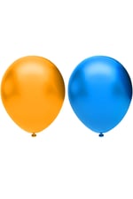 20’li Metalik Balon Seti, 2 Renk X 10, Altın, Turkuaz. Helyum Uyumlu