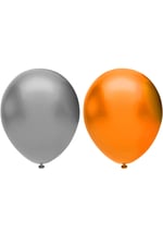 20’li Metalik Balon Seti, 2 Renk X 10, Gümüş, Mavi. Helyum Uyumlu