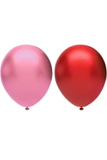 40’lı Metalik Balon Seti, 2 Renk X 20, Pembe, Turkuaz. Helyum Uyumlu