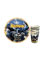 8'li Batman Baskılı Tabak Bardak