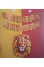 Aslanlı banner desenli banner sarı kırmızı banner