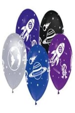 Balon Astronot Uzay Çepeçevre Baskılı 10LU