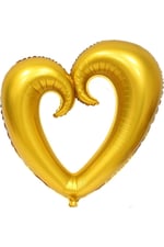 Balon Gold Ortası Boş Kalp Folyo Balon
