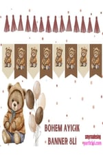 Bohem Retro Parti Malzemeleri 1 yaş,1/2,2yaş KÜÇÜK BOY